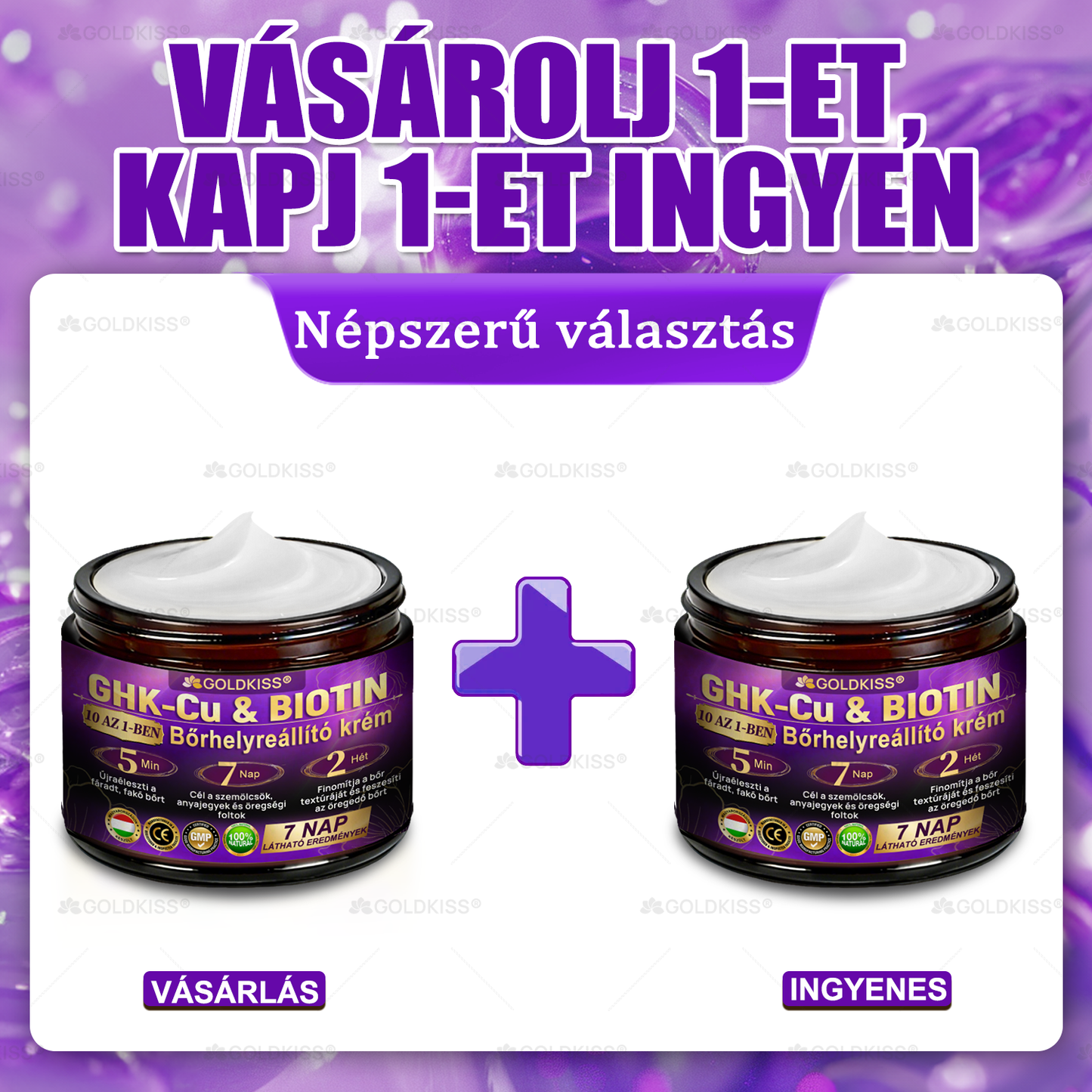 Magyarországon gyártva és szállítva ✨ 𝐆𝐎𝐋𝐃𝐊𝐈𝐒𝐒® 𝐆𝐇𝐊-𝐂𝐮 & 𝐁𝐈𝐎𝐓𝐈𝐍 𝟏𝟎-𝐢𝐧-𝟏 Bőrmegújító Krém ⚡