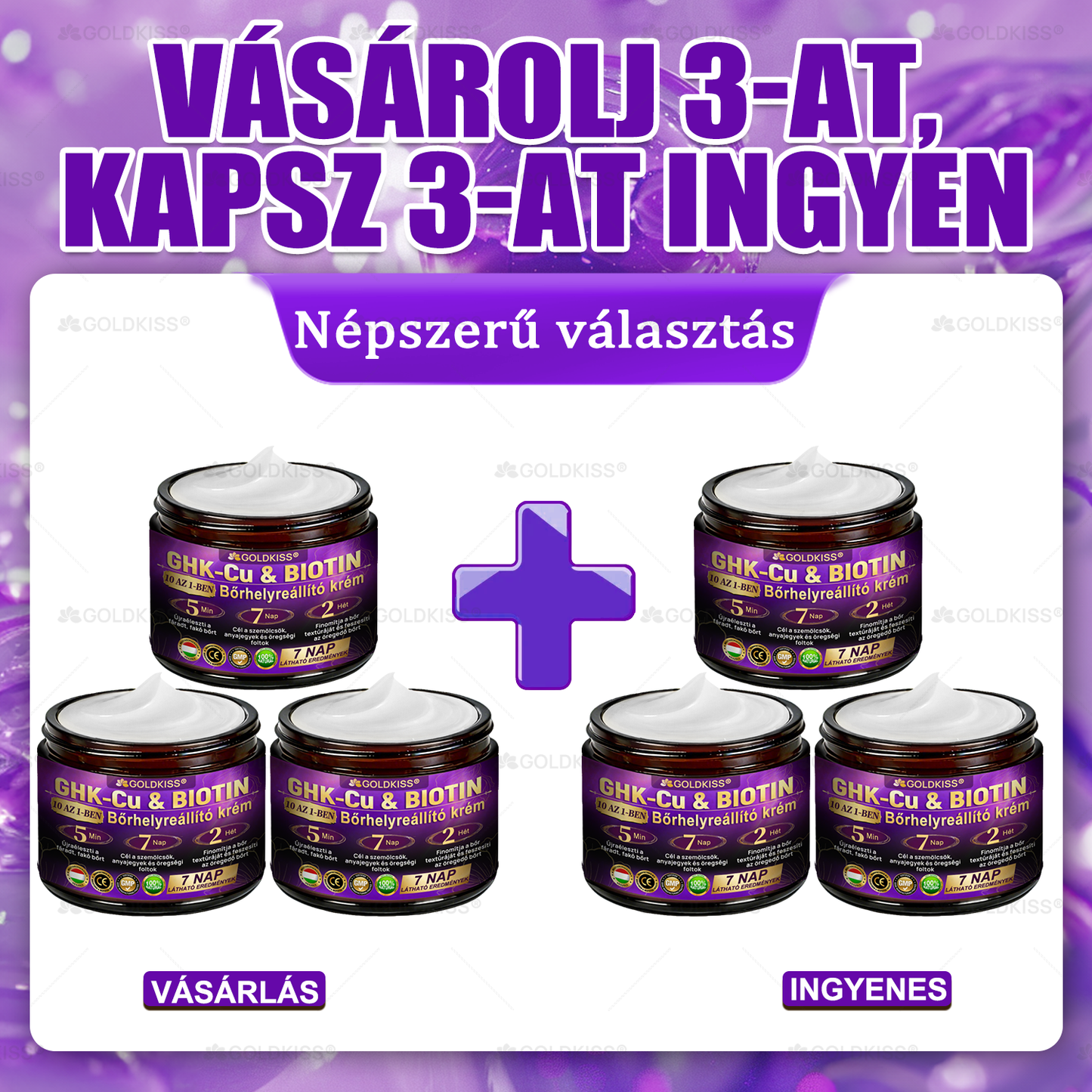 Magyarországon gyártva és szállítva ✨ 𝐆𝐎𝐋𝐃𝐊𝐈𝐒𝐒® 𝐆𝐇𝐊-𝐂𝐮 & 𝐁𝐈𝐎𝐓𝐈𝐍 𝟏𝟎-𝐢𝐧-𝟏 Bőrmegújító Krém ⚡