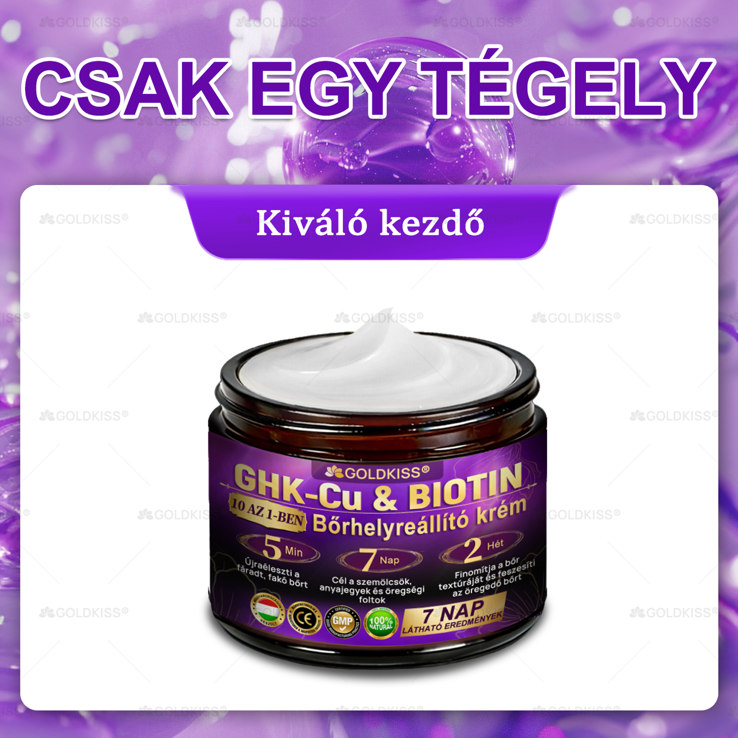 Magyarországon gyártva és szállítva ✨ 𝐆𝐎𝐋𝐃𝐊𝐈𝐒𝐒® 𝐆𝐇𝐊-𝐂𝐮 & 𝐁𝐈𝐎𝐓𝐈𝐍 𝟏𝟎-𝐢𝐧-𝟏 Bőrmegújító Krém ⚡